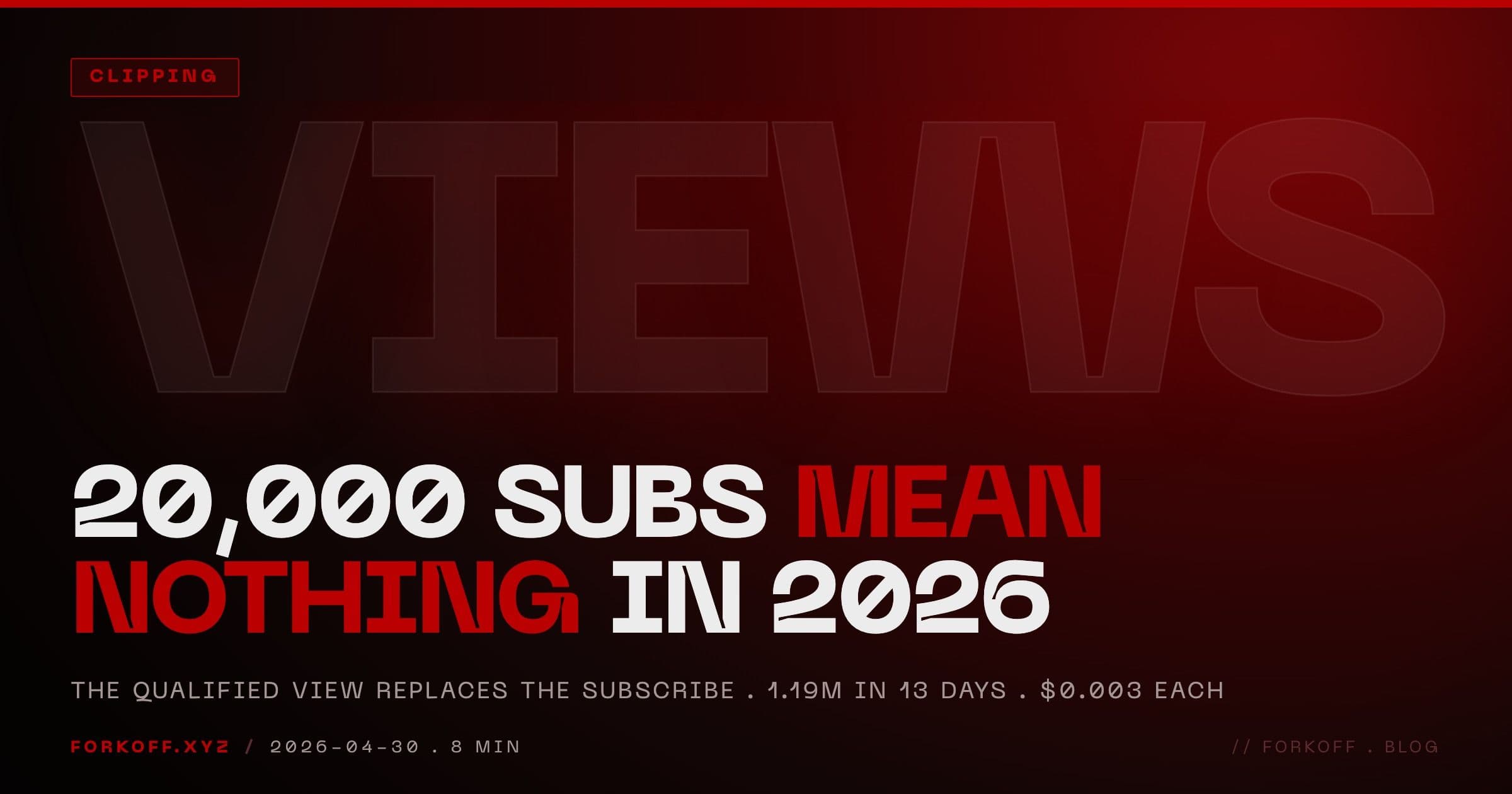 Why 20,000 YouTube Subs Mean Nothing in 2026 (And What Replaces Them) cover