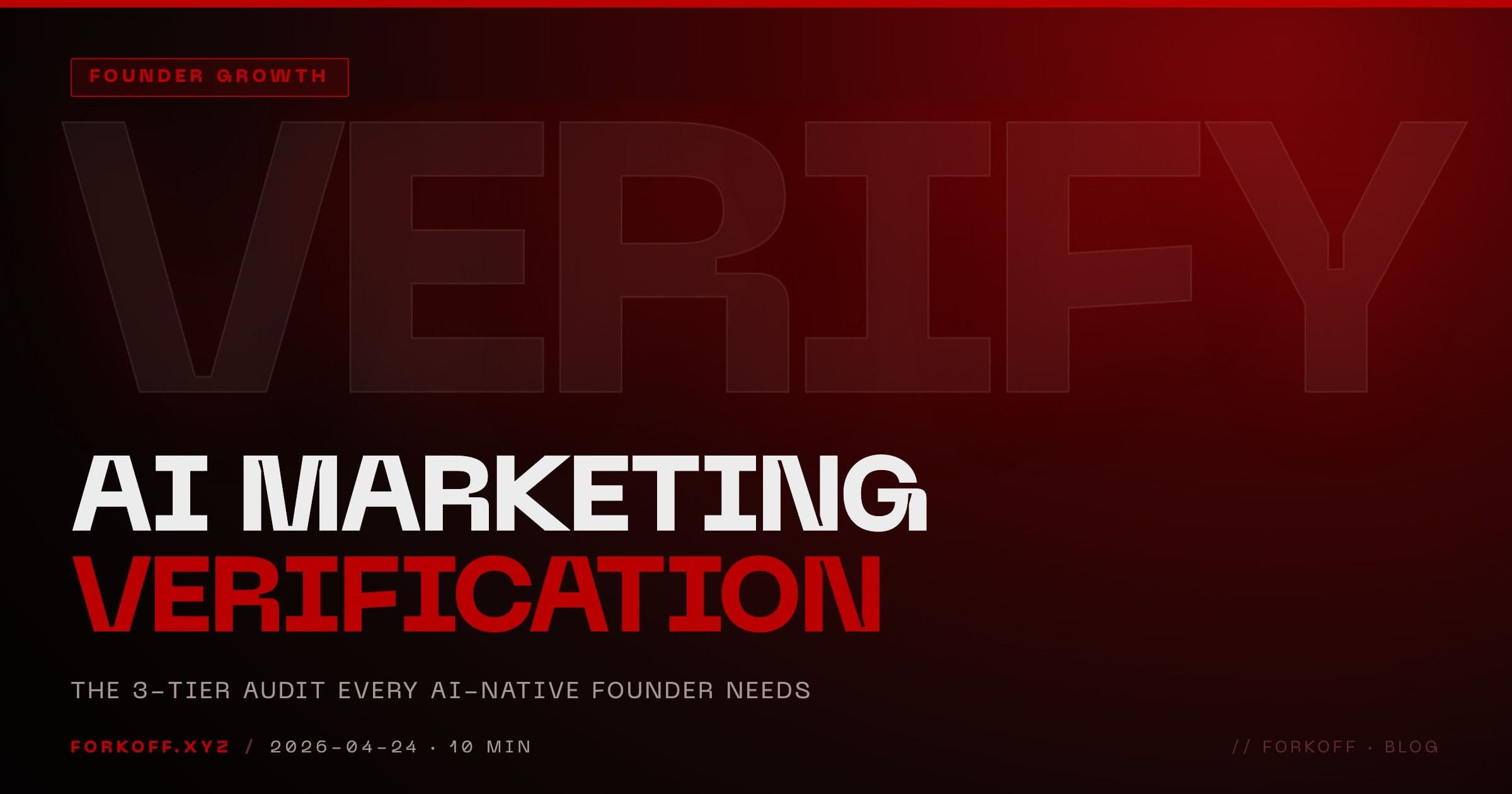 AI Marketing Verification: The 3-Tier Audit Every Founder Needs cover