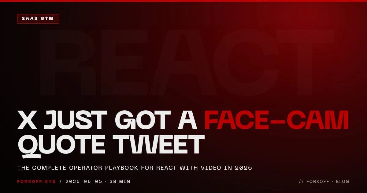 X Commentary 2026 operator playbook cover, React with Video for launches and brand campaigns