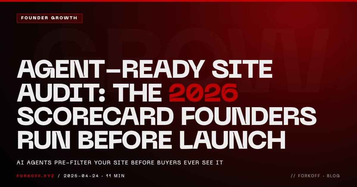 Agent-Ready Site Audit: The 2026 Scorecard Founders Run Before Launch cover