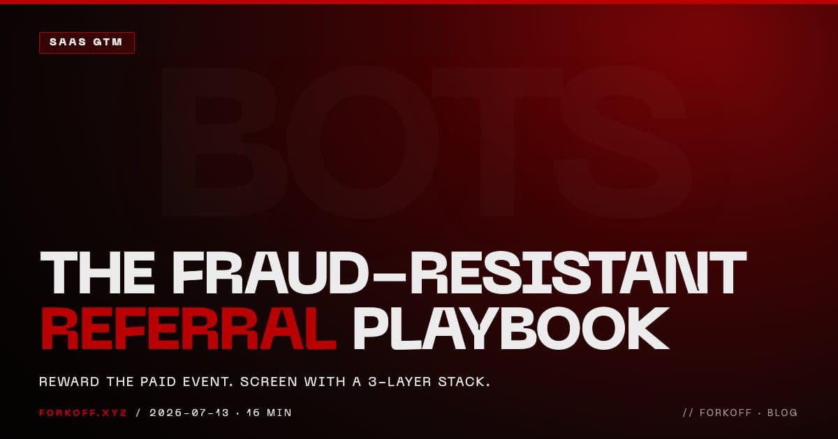B2B SaaS referral program playbook: reward design and a 3-layer fraud-detection stack diagram