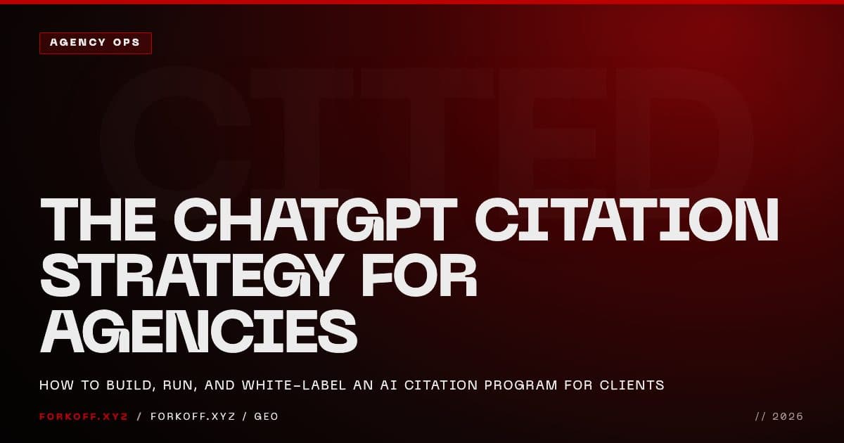 The ChatGPT citation strategy for agencies, from prompt coverage audit through the white-label client report