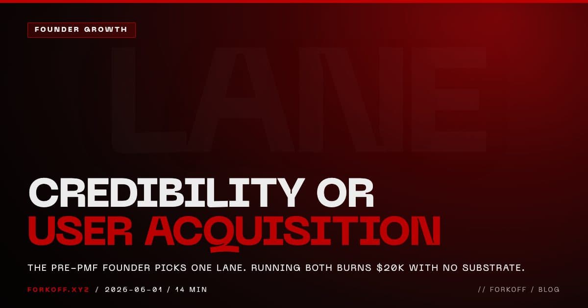 Credibility lane vs user acquisition lane decision tree for founders pre-PMF
