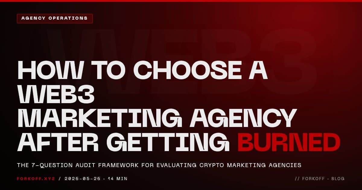 How to Choose a Web3 Marketing Agency After Getting Burned, FORKOFF agency operations cover