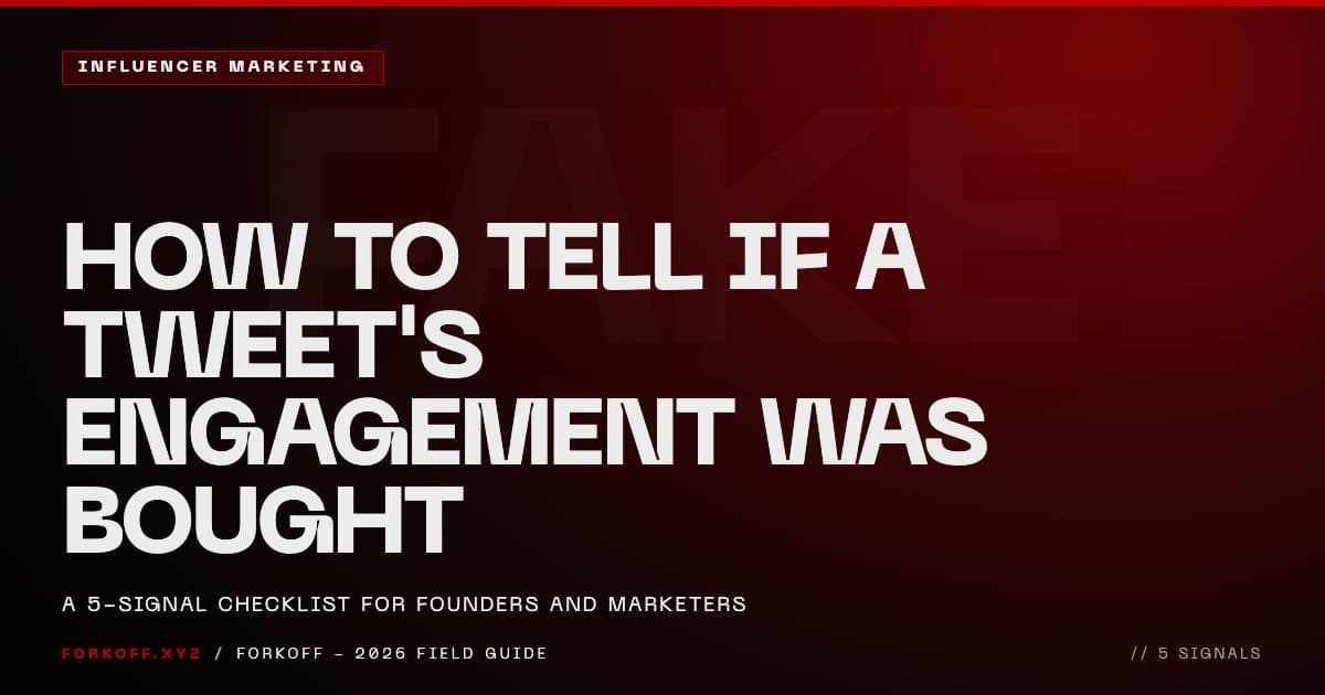 How to tell if a tweet's engagement was bought: a 5-signal checklist to spot fake likes, bot replies, and inflated views before you trust or pay for a creator