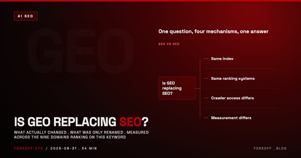 Split panel contrasting what genuinely changed in search optimisation against what was only given a new name in 2026