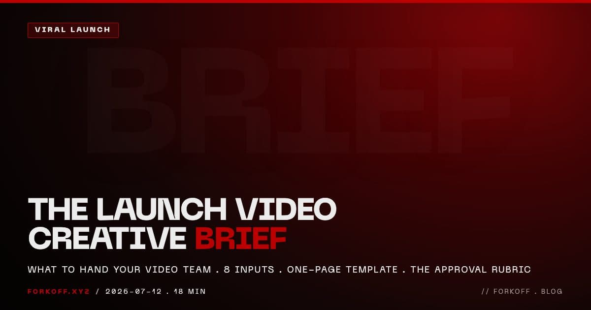 The launch video creative brief, the one-page document a founder hands the video team so the first cut lands and revision cycles collapse, 2026