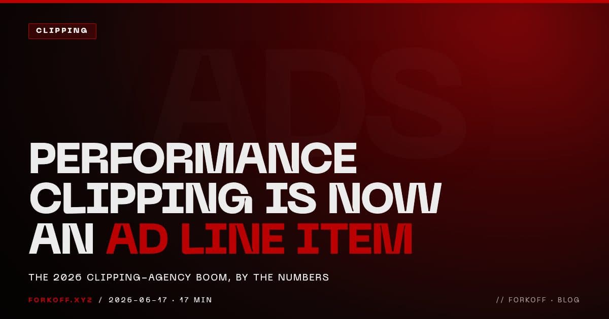 Performance clipping became an ad line item in 2026, FORKOFF data-driven clipping trend cover