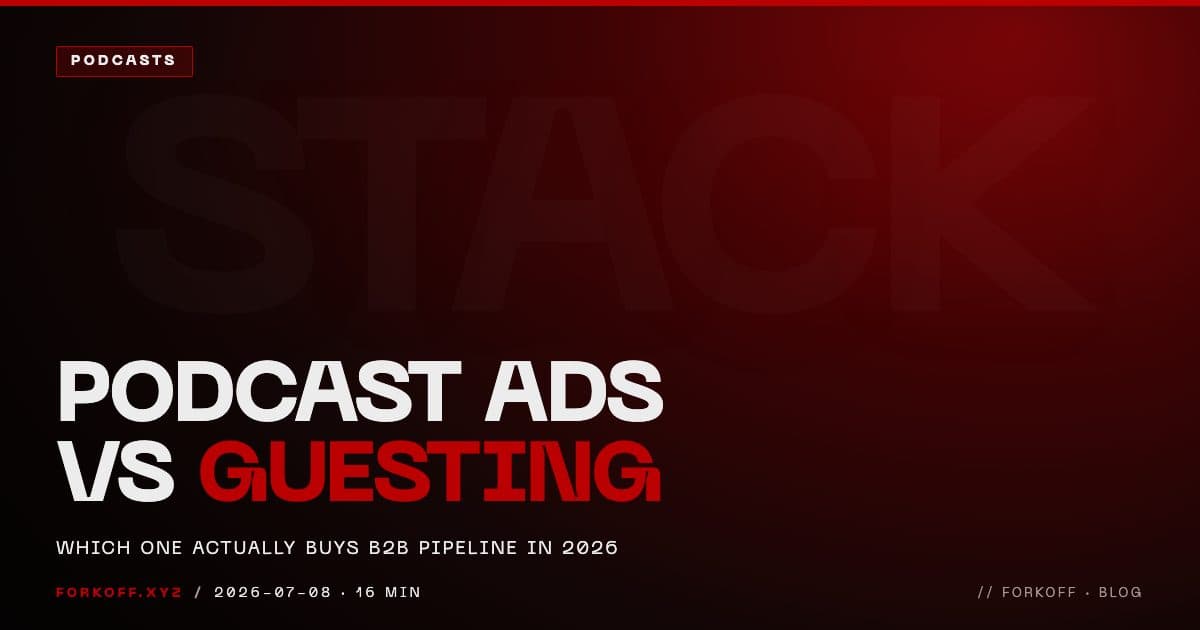 B2B podcast advertising vs guesting in 2026: paid host-read ad CPMs versus earned guesting cost per booking, and which one sources pipeline
