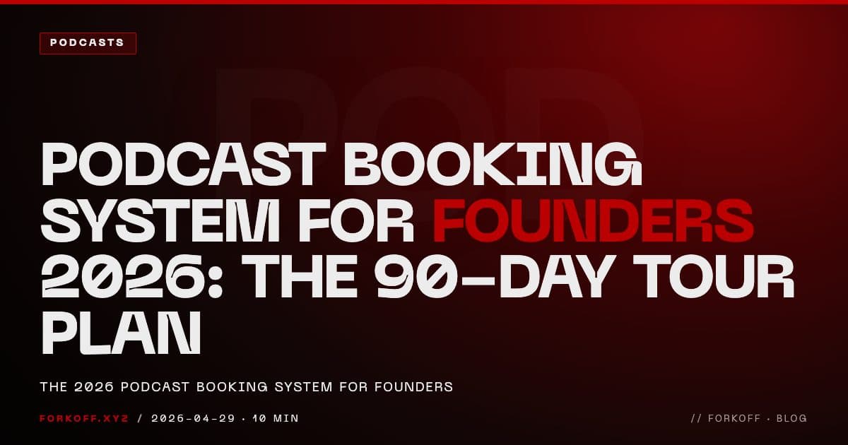Podcast Booking System For Founders 2026: The 90-Day Tour Plan cover