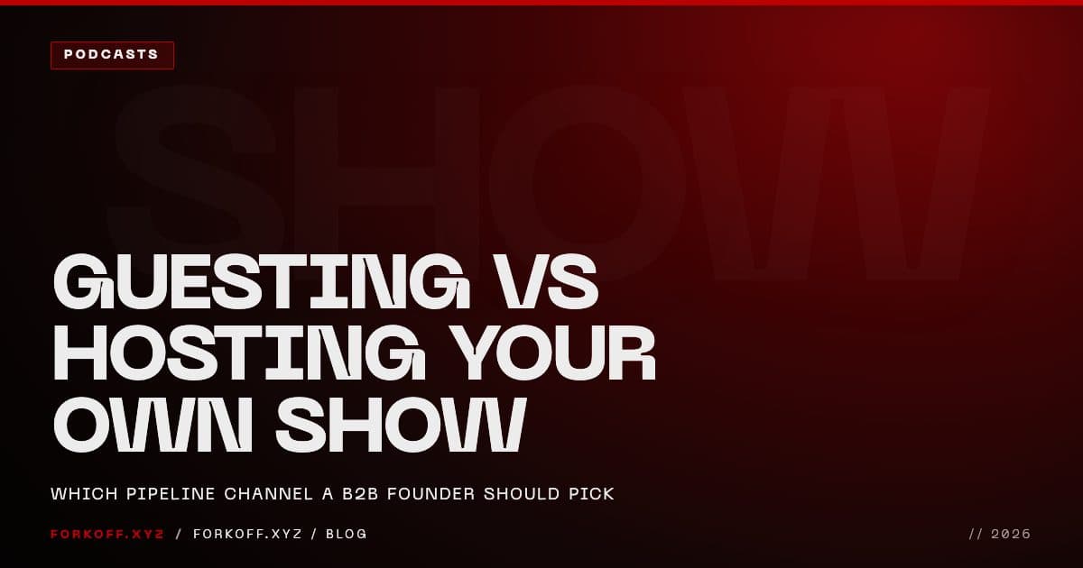 Decision framework comparing podcast guesting and hosting your own show for B2B founder pipeline in 2026.