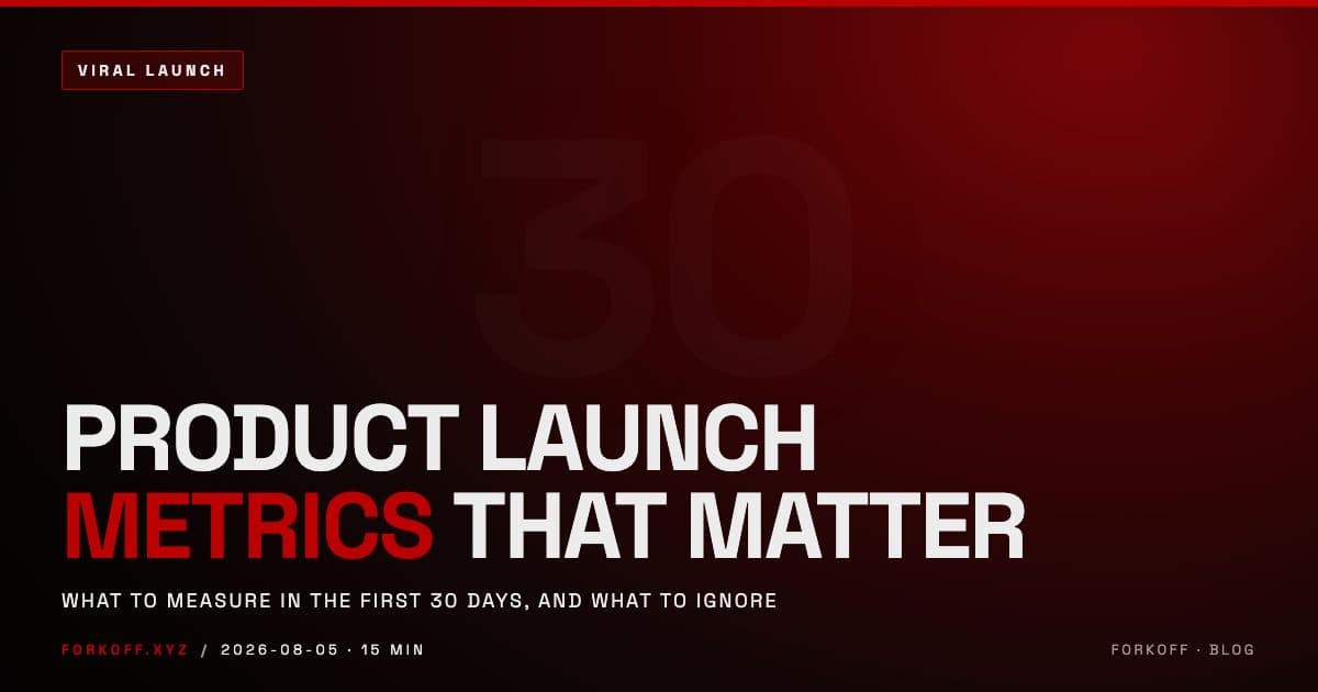 Product launch metrics cover showing the 30-day checkpoint framework for what to measure after a launch and what to ignore
