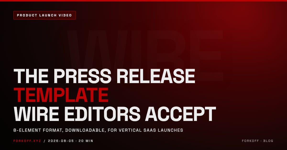 The product launch press release template wire editors accept, the 8-element format for vertical SaaS teams, 2026
