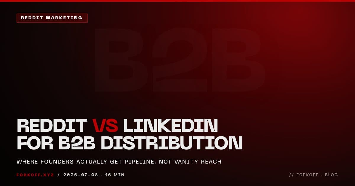 A 2026 head-to-head of Reddit versus LinkedIn for B2B distribution: cost per qualified reply, buyer intent by stage, and where each channel sources pipeline