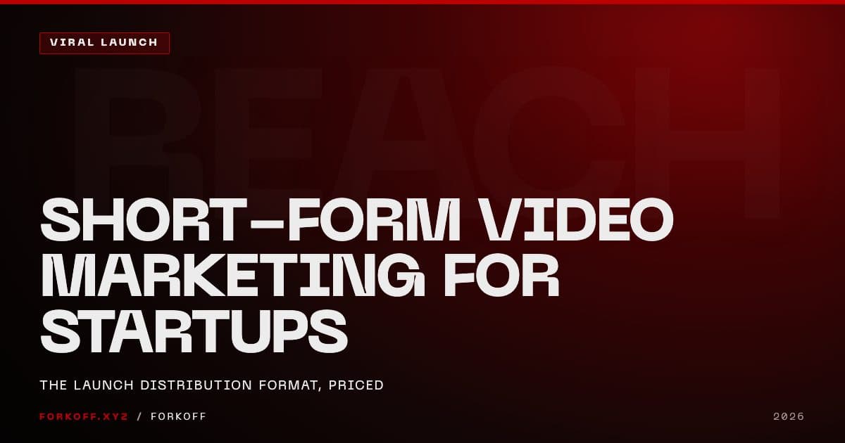 Short-form video marketing for startups in 2026, the launch distribution format, what it costs, what output rate is realistic, and when it is the wrong spend