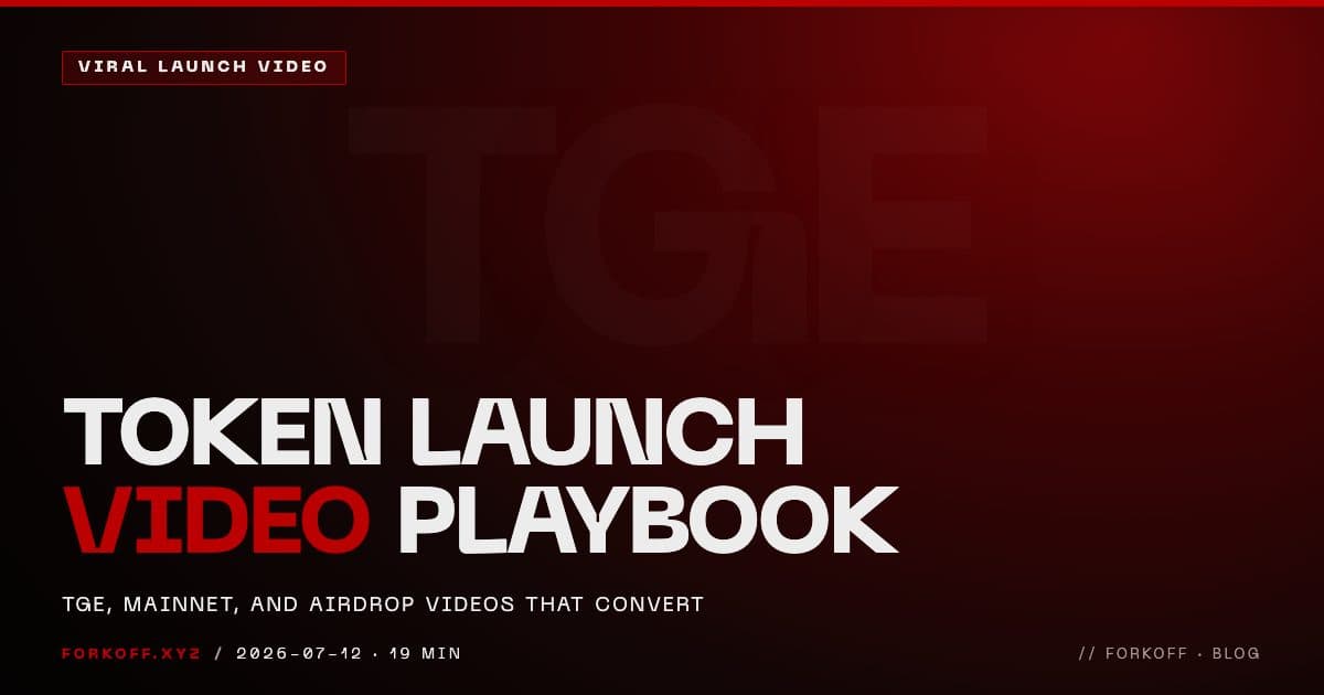 The 2026 token launch video playbook cover, deploying a token is trivial now and the launch video is the scarce work that decides the TGE