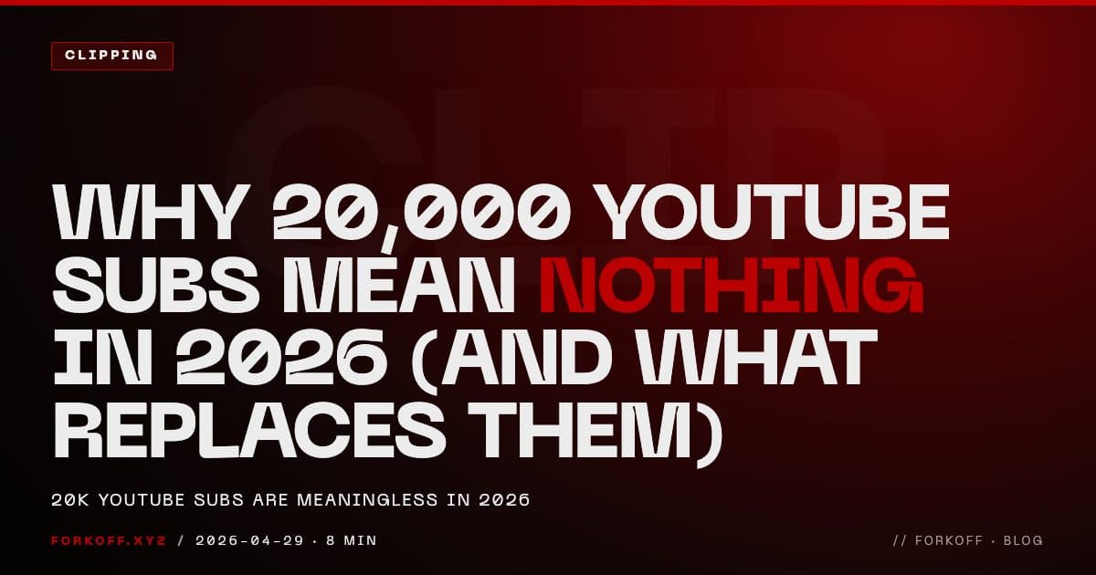 Why 20,000 YouTube Subs Mean Nothing in 2026 (And What Replaces Them) cover