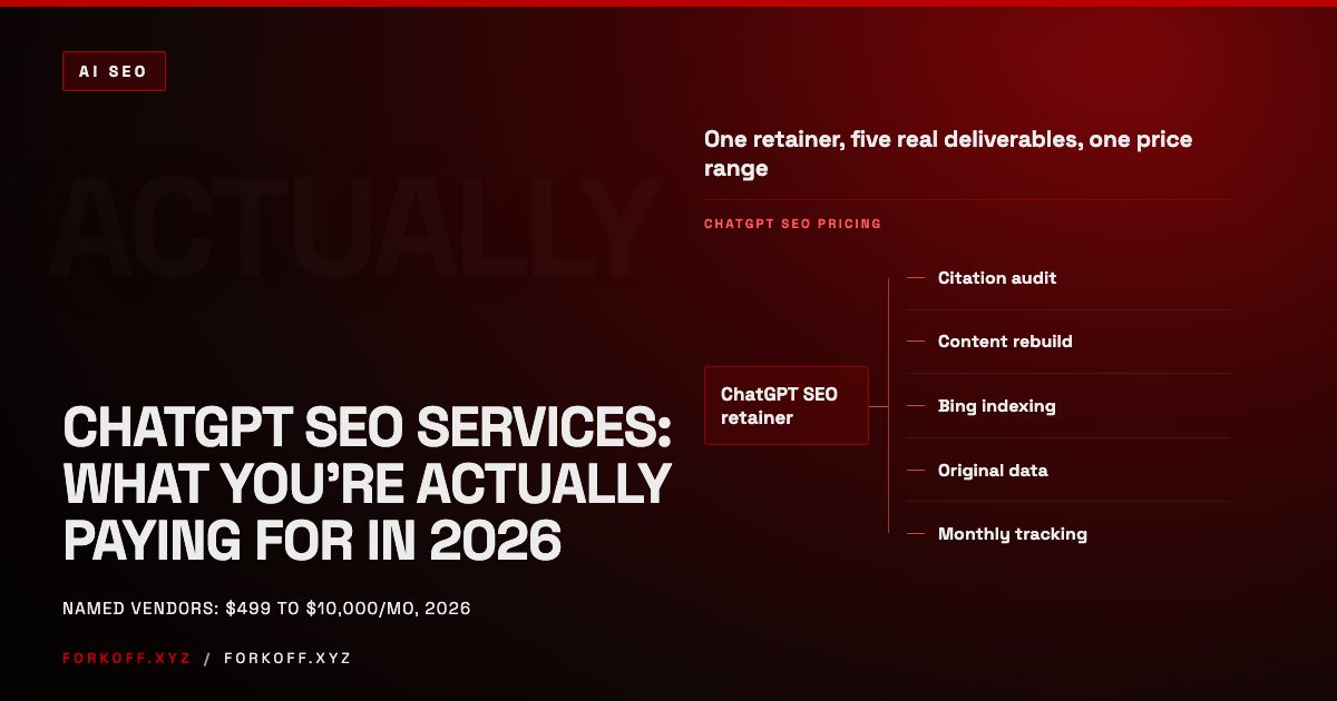 ChatGPT SEO Services: What You're Actually Paying For in 2026