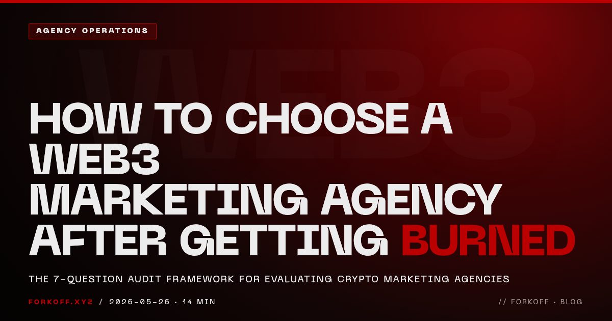 How to Choose a Web3 Marketing Agency After Getting Burned, FORKOFF agency operations cover