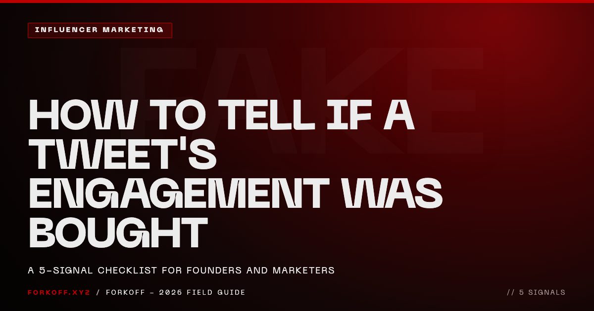 How to Tell If a Tweet's Engagement Was Bought: A 5-Signal Checklist (2026)