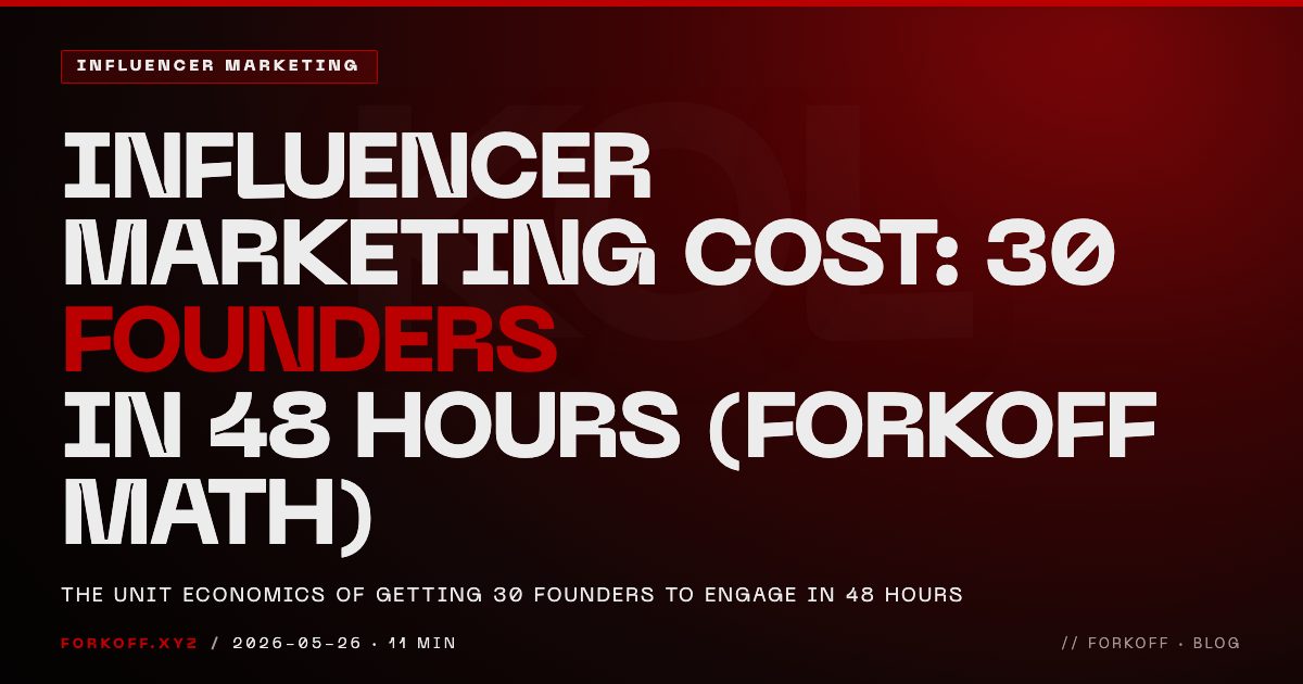 Influencer Marketing Cost: 30 Founders in 48 Hours (FORKOFF Math)