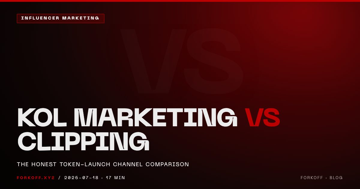 KOL Marketing vs Clipping for a Token Launch: Cost, Reach, Speed and Control (2026)