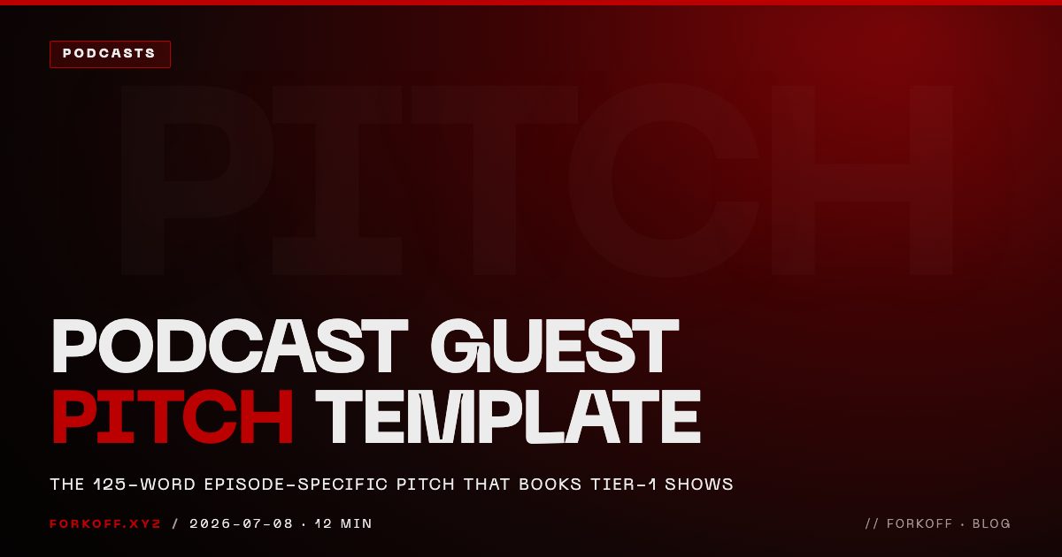 The Founder Podcast Guest Pitch That Books Tier-1 Shows (Template + Reply Rates)