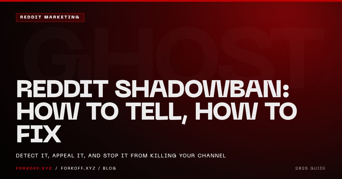 Reddit Shadowban: How to Tell If You're Shadowbanned (and How to Fix It) in 2026