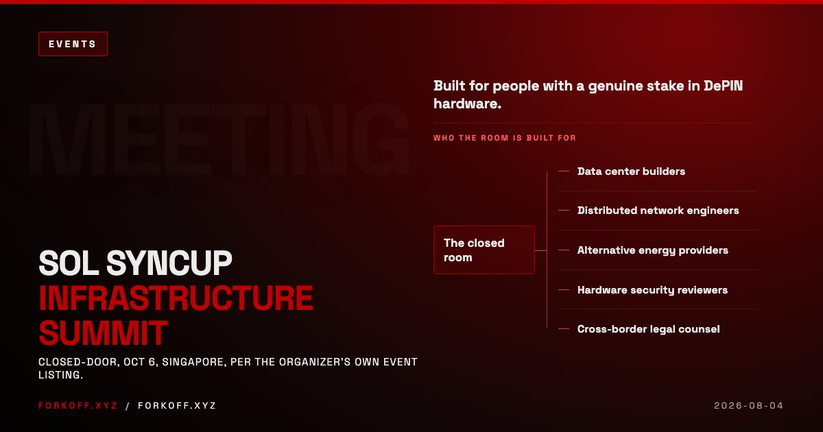 Sol SyncUp Infrastructure Summit Singapore: Inside the Closed-Door DePIN Meeting