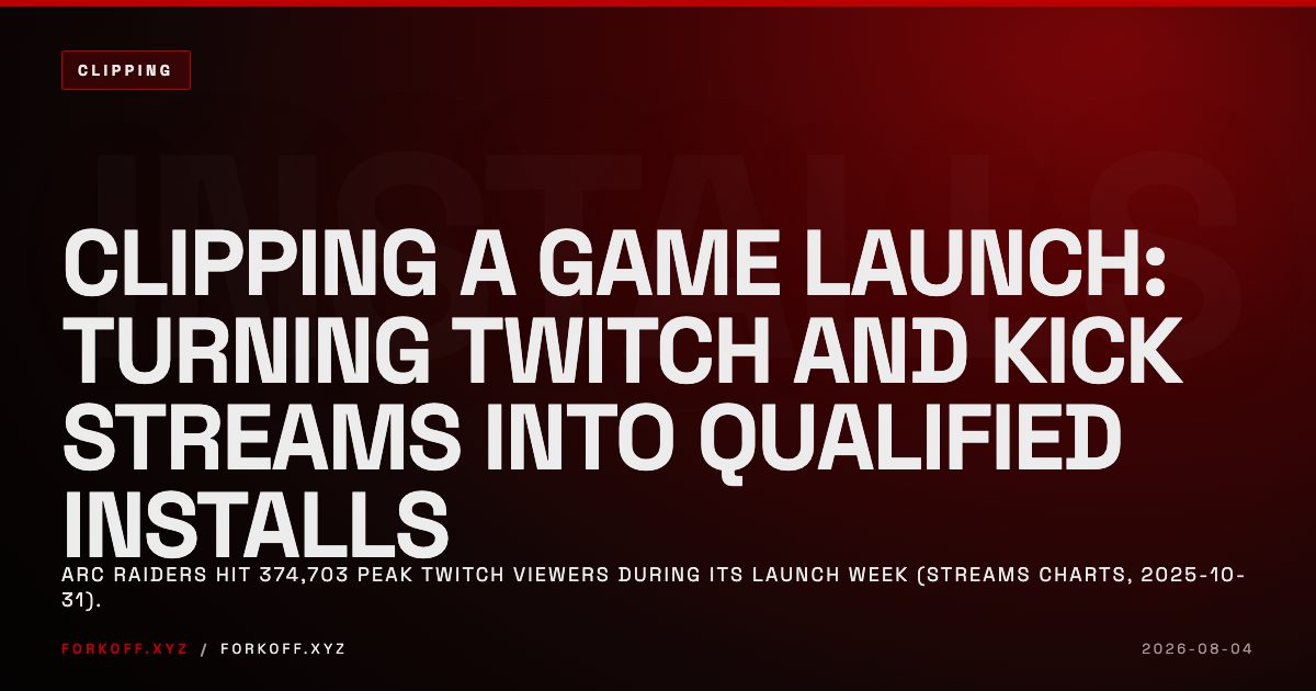 Clipping a Game Launch: Turning Twitch and Kick Streams Into Qualified Installs